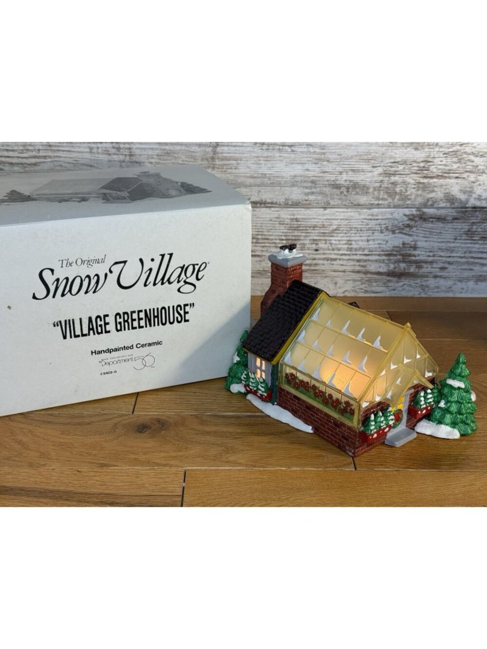 Dept 56 Snow Village Village Greenhouse Retired #5402-0 With Cord, Bulb & Box